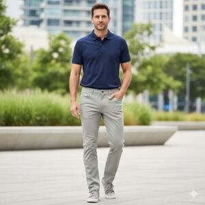 Lululemon ABC Pants Mens Khaki Beige 33 (Fits 34x30) 5 Pocket Slim Fit LM5AD9S